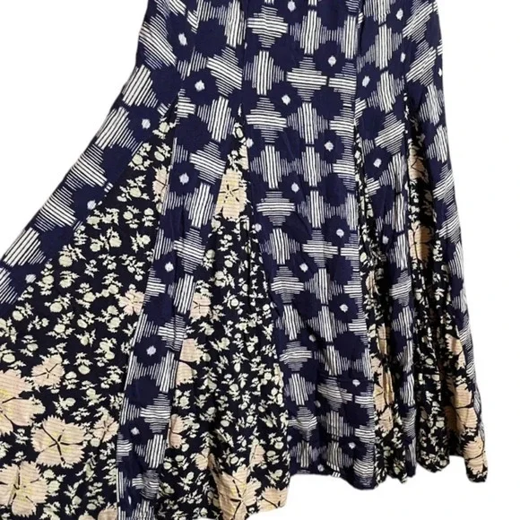 Anthropologie Dress Women’s Sz Small Maeve Indiga Patchwork Boho Corset Tassel - Picture 6 of 12